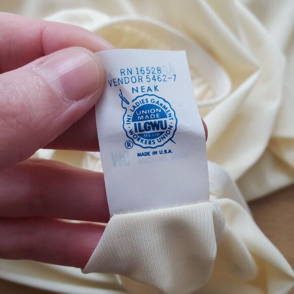 Vintage 60s/70s JCPenney Cream Maxi Slip Skirt M - Picture 8 of 8